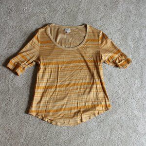 LL Bean Golden Stripe top